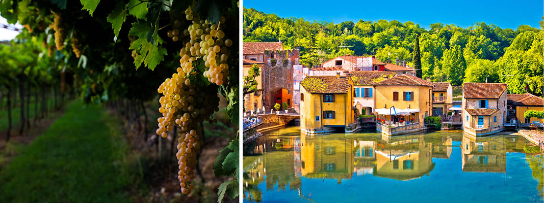 Vinomrdet Lugana og vandmllebyen Borghetto